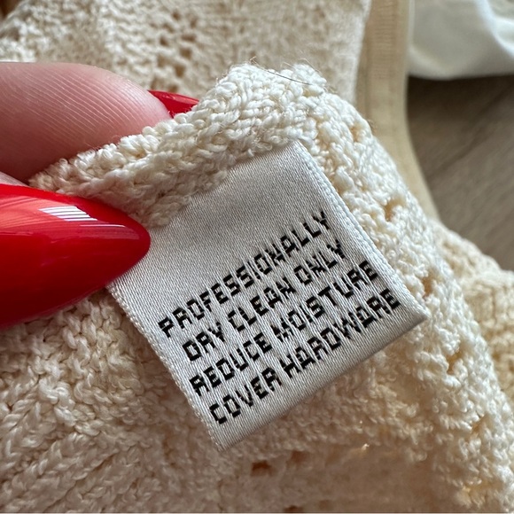 ST. JOHN COLLECTION Full Zip Knit Mock Neck Eyelet Stitched Cardigan Sweater 6 - Picture 5 of 11